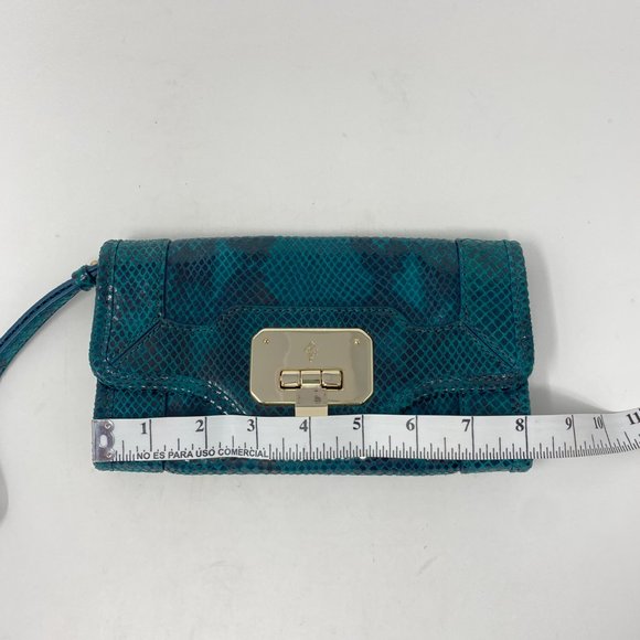 Cole Haan Isabelle clutch, teal snake print - Picture 8 of 12